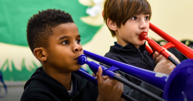 Social-Emotional Learning and Music Education | Kids playing trumpets in the Kids' Orchestra