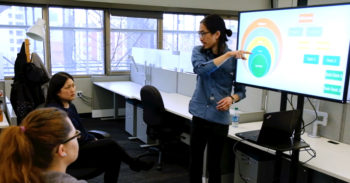 Colleagues working together.