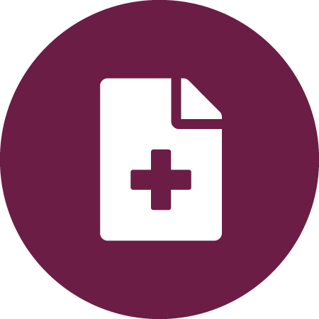 Document with medical cross