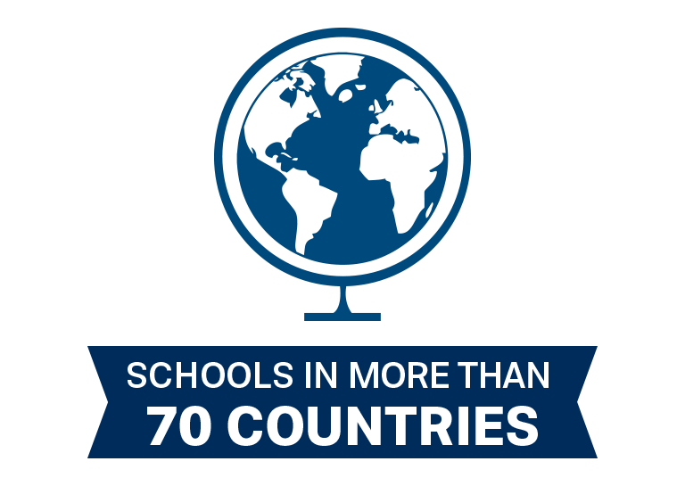 Schools in more than 70 countries.