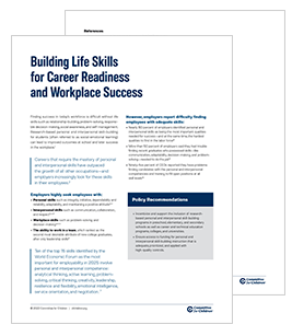 One Pager Building Life Skills for Career Readiness and Workplace Success.