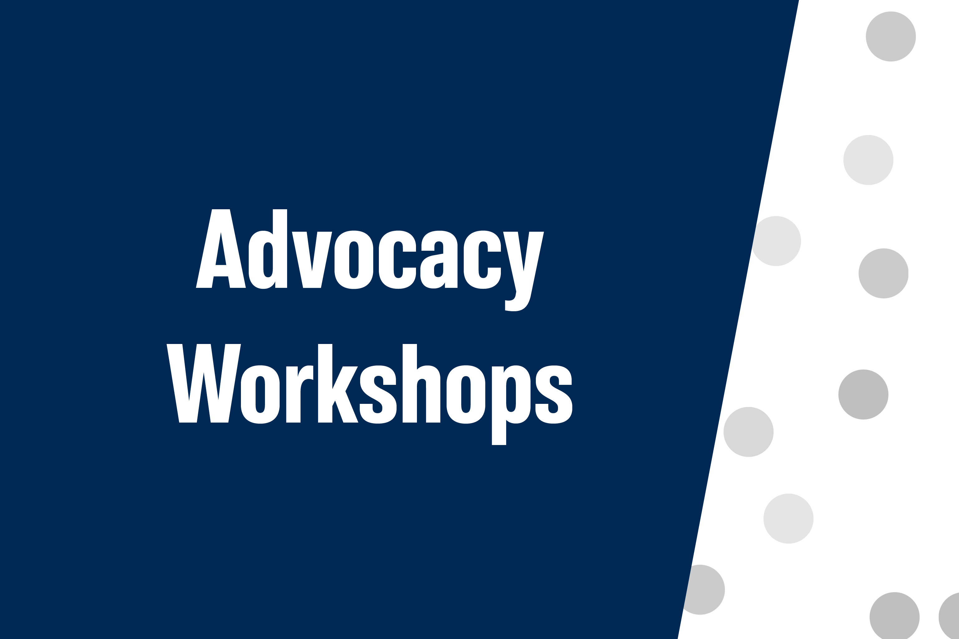 Advocacy workshops.